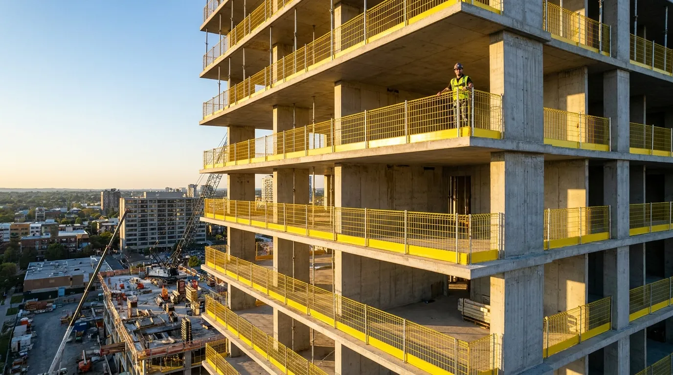 Temporary edge protection on a construction site